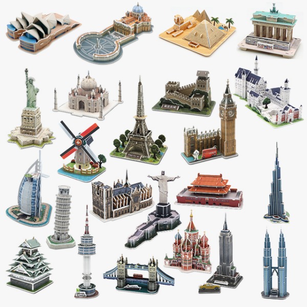 모또 세계 유명 랜드마크 23종 세트 3D입체퍼즐 만들기